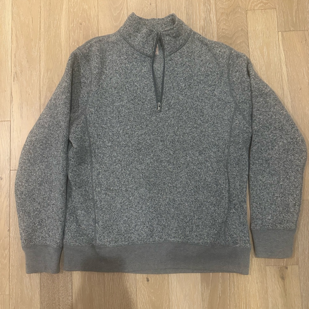 J. Crew Men's Summit Fleece Pullover Grey 1/2 Zip Long Sleeve